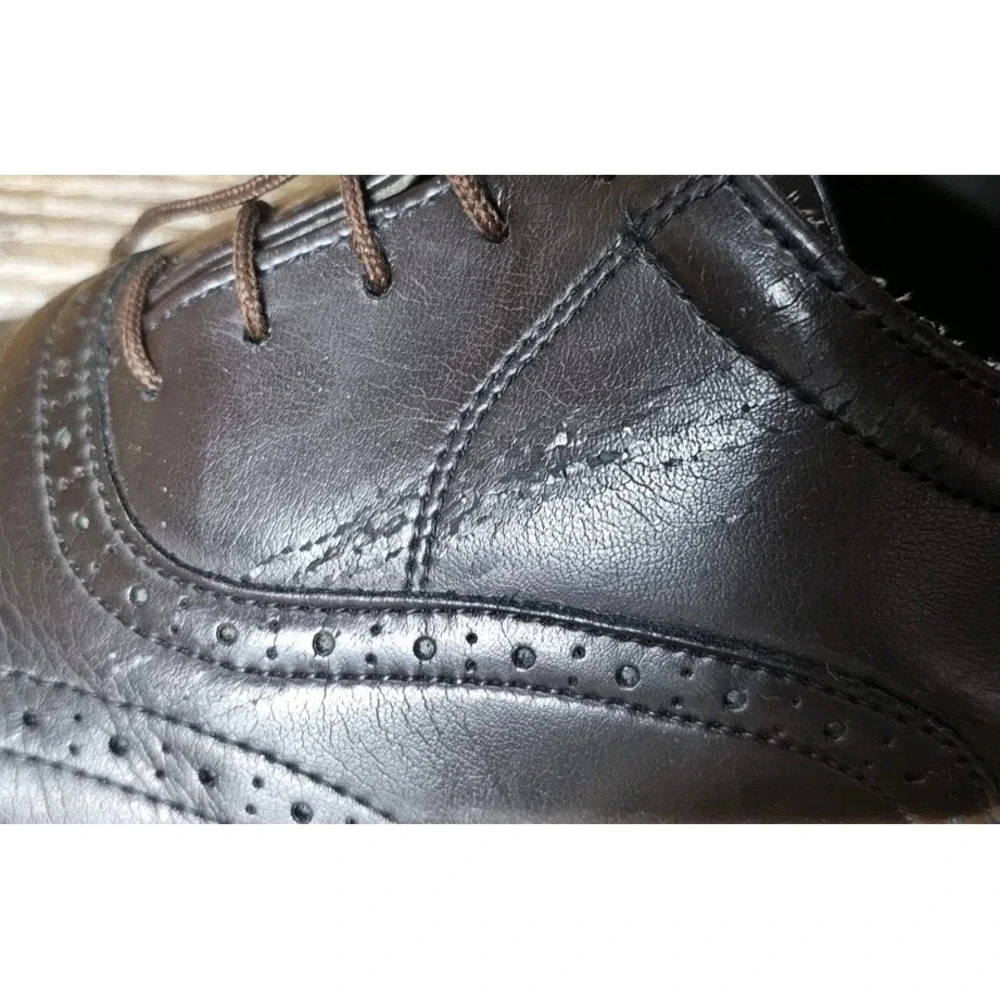 RED WING SHOES Men's Dark Brown Wingtip Dress Shoes, Size 10 D Men's Work Shoes